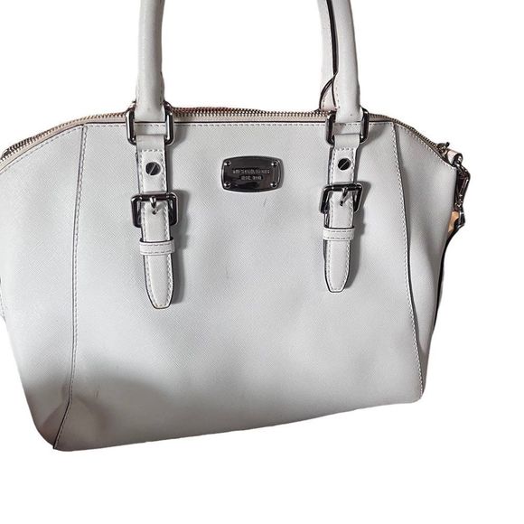 Michael Kors Large Satchel Style Bag in White Roomy with Handles Crossbody Strap - Picture 7 of 13